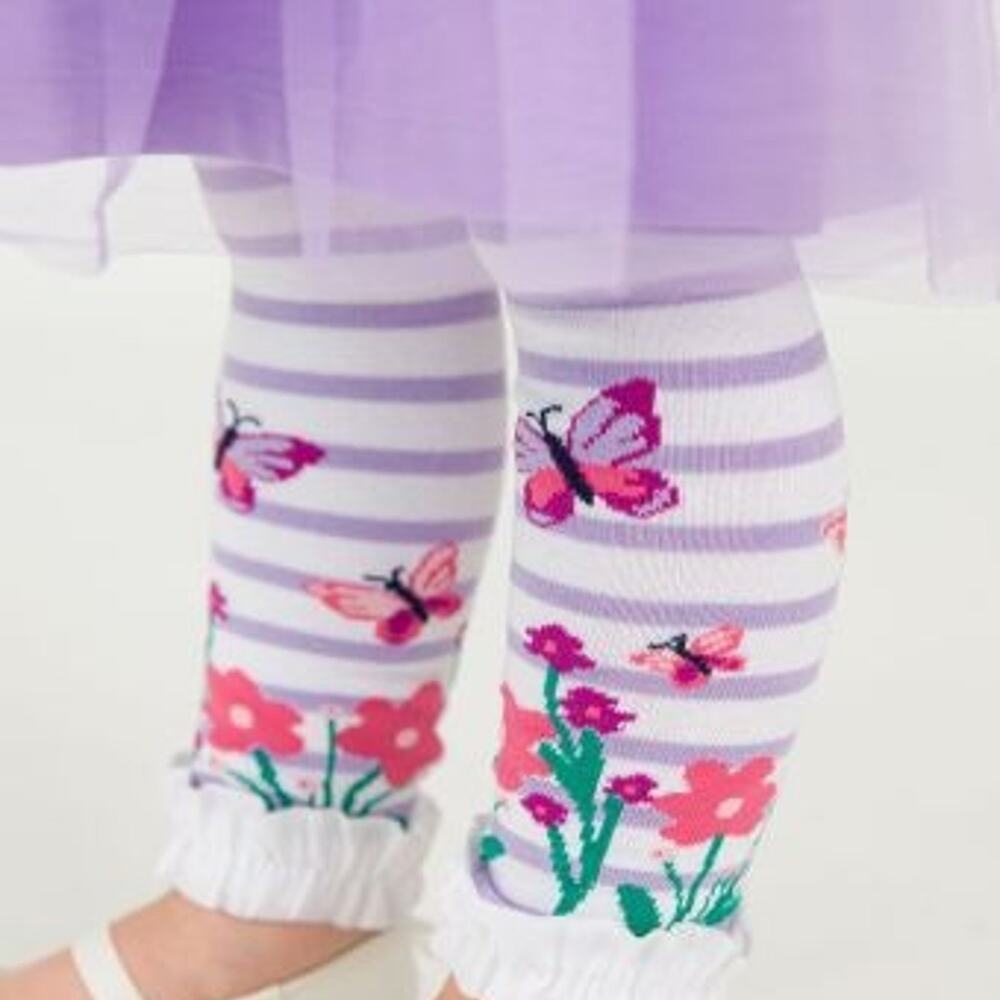 NWT Rufflebutts Girls 2T-4T "Fluttering Fields" Footless Tights